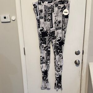 Stylish Graphic Black and White Kids Leggings